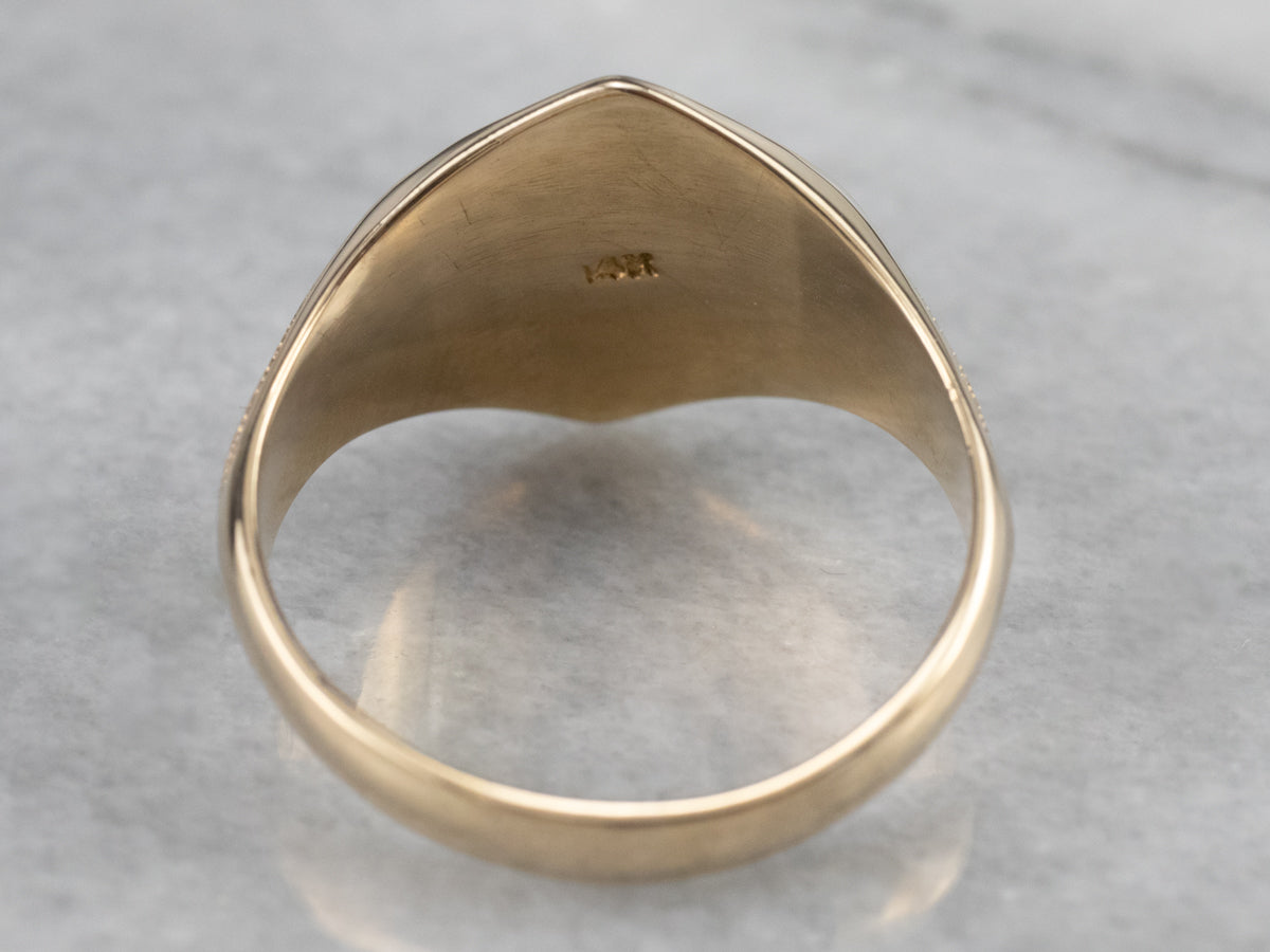 Vintage Gold Hexagonal Signet Ring