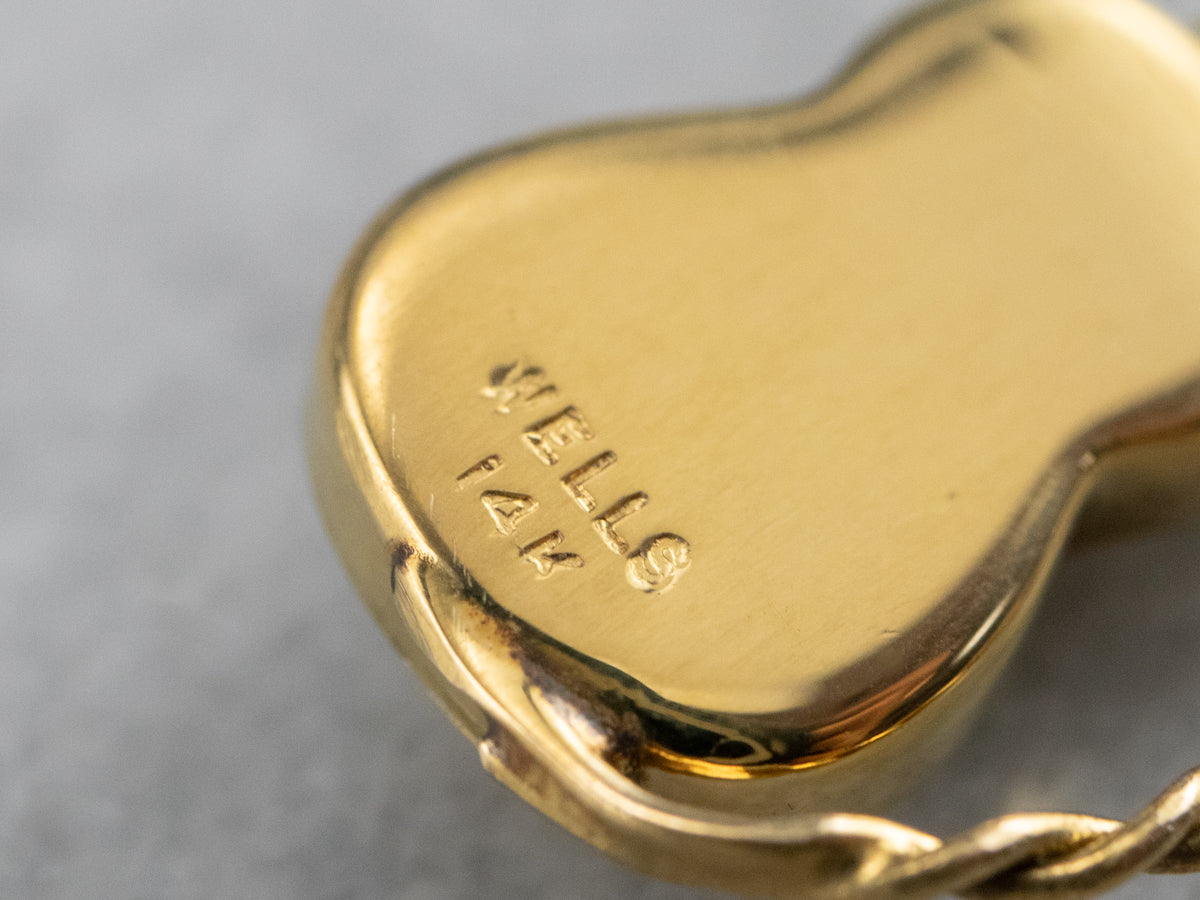 Vintage Yellow Gold Guitar Charm