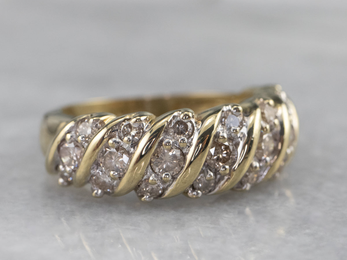 Vintage Gold Diamond Cocktail Ring