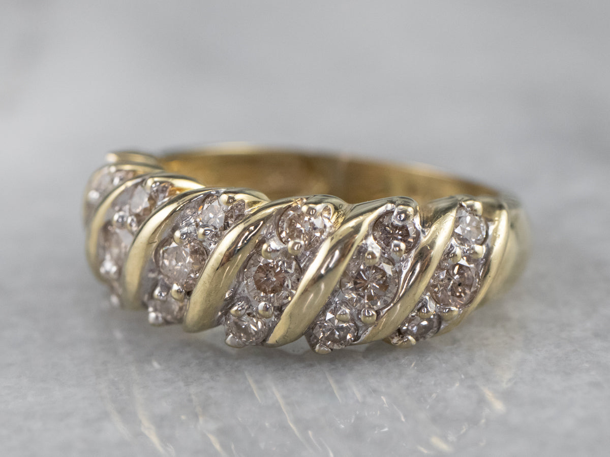 Vintage Gold Diamond Cocktail Ring
