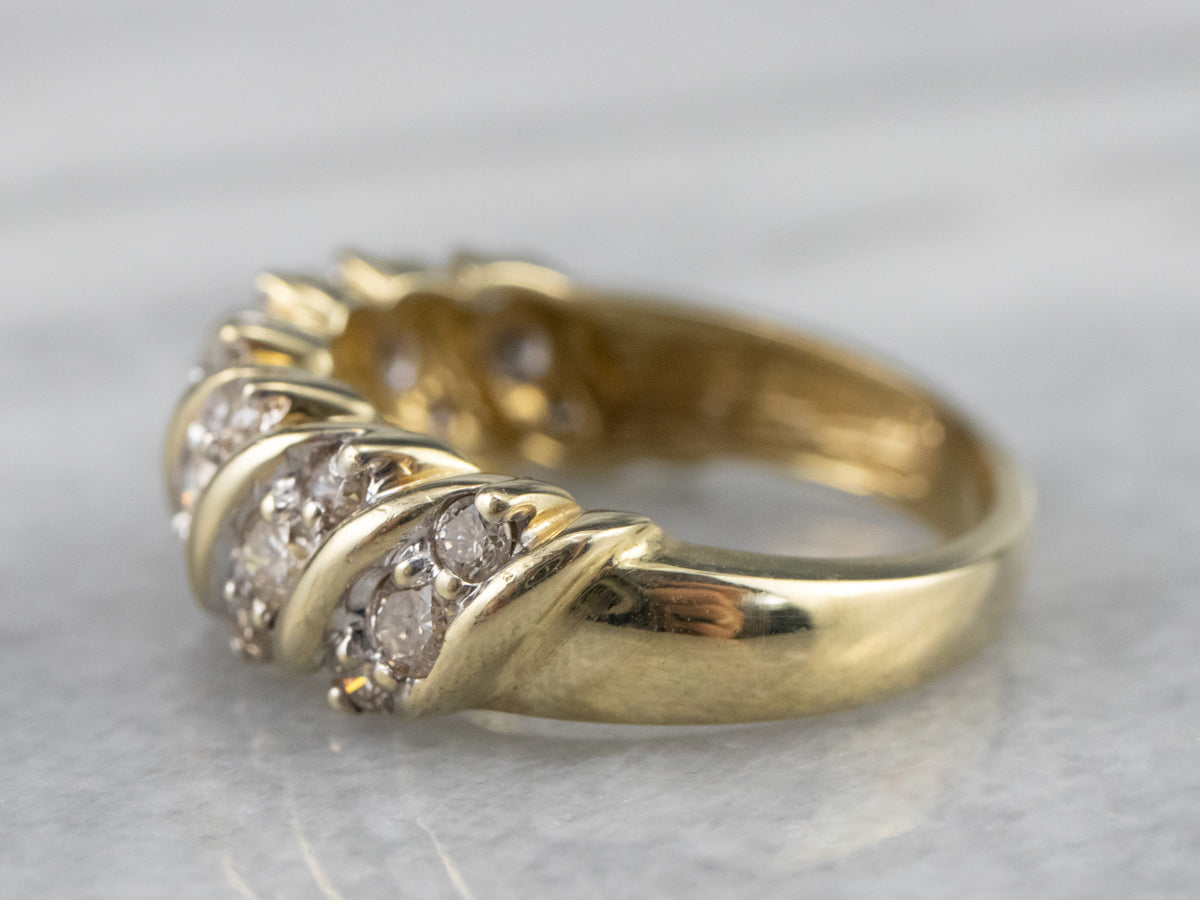 Vintage Gold Diamond Cocktail Ring
