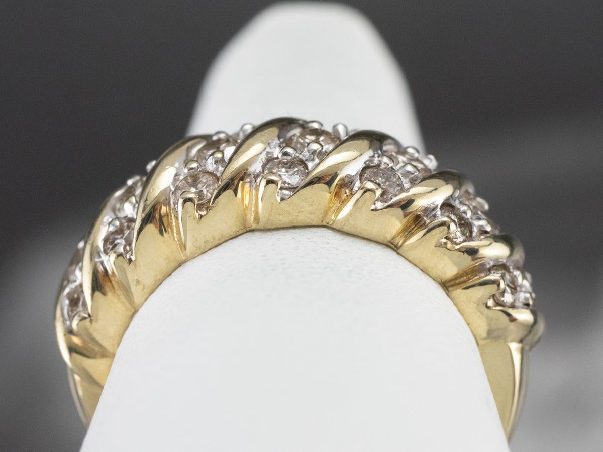 Vintage Gold Diamond Cocktail Ring