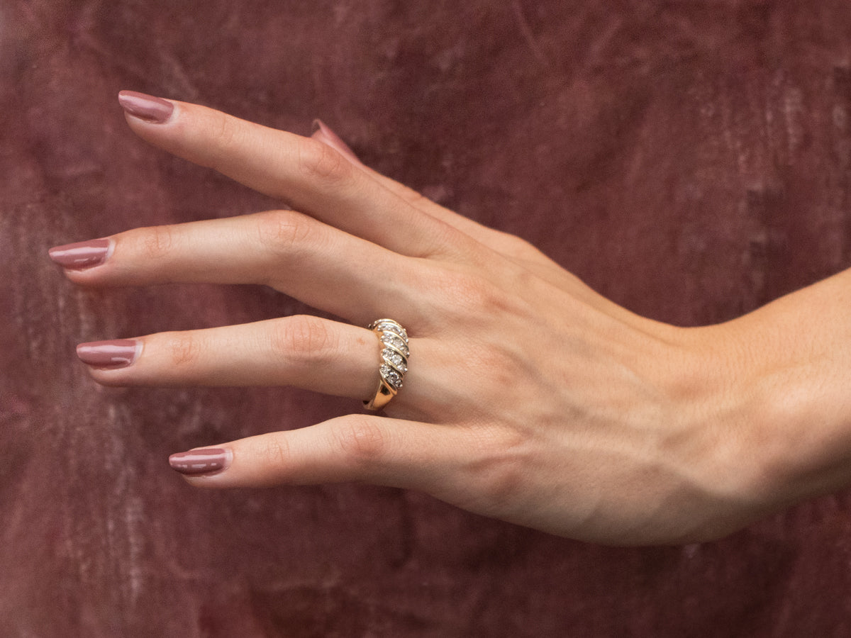 Vintage Gold Diamond Cocktail Ring