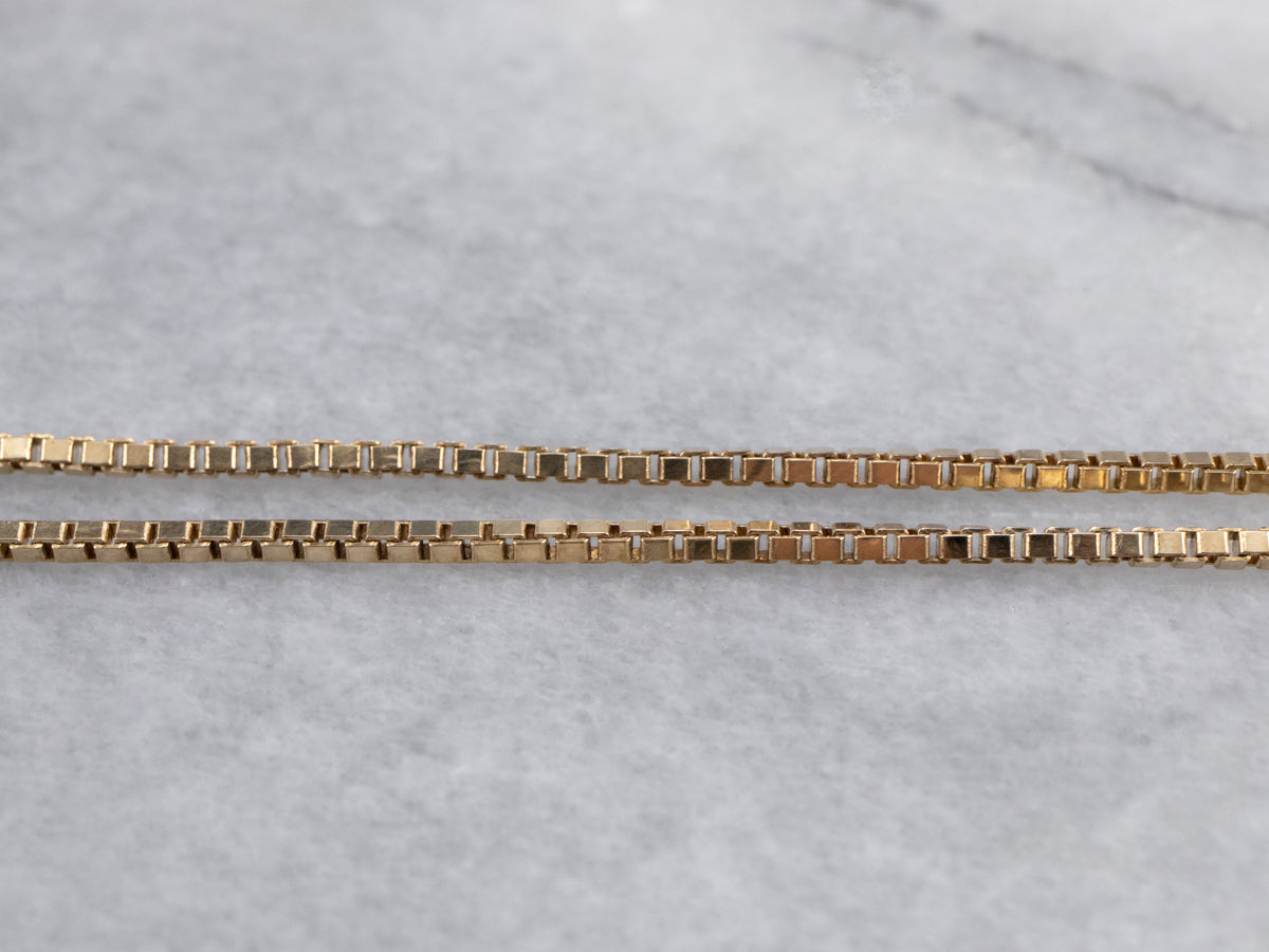 Long Vintage Gold Box Chain - Market Square Jewelers