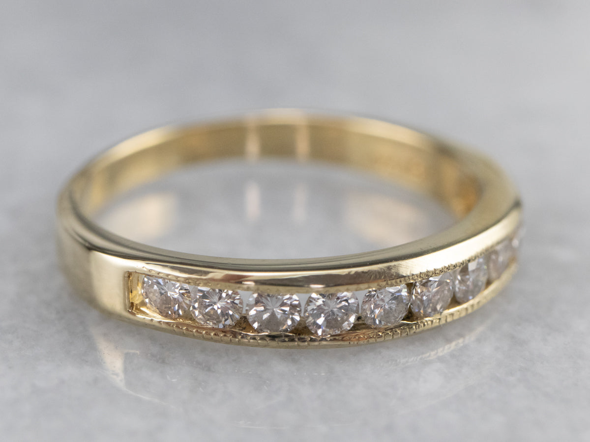 Channel Set Diamond Wedding Band