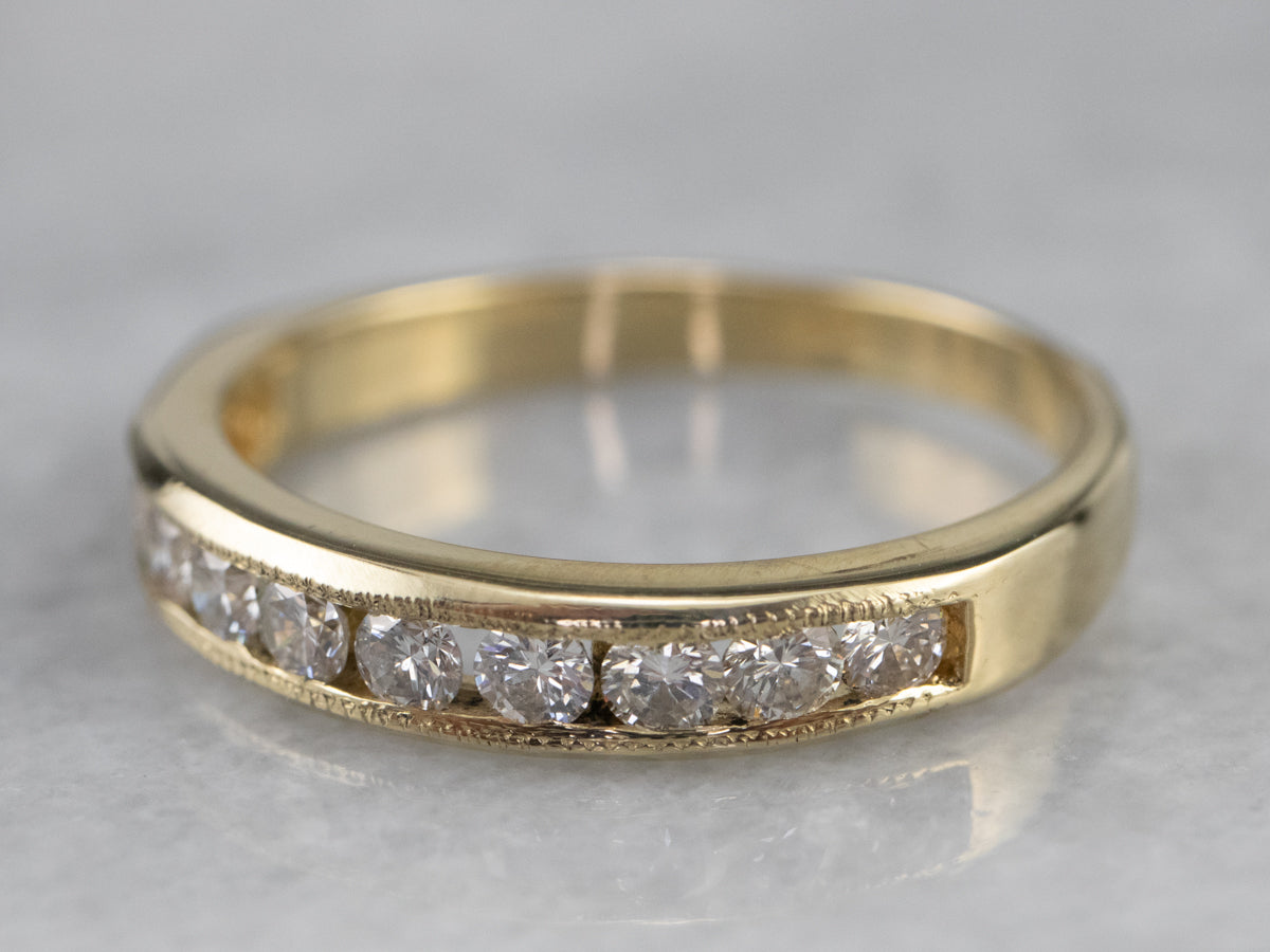 Channel Set Diamond Wedding Band