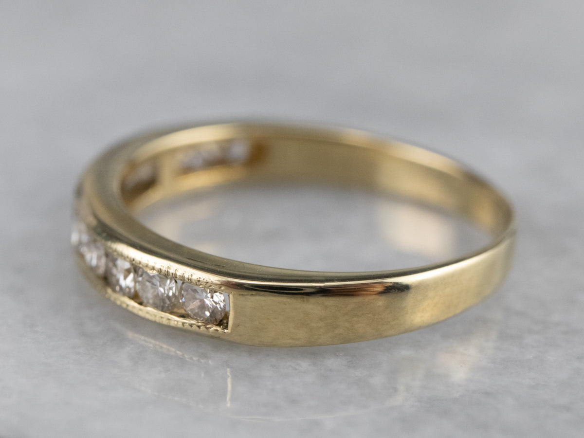 Channel Set Diamond Wedding Band