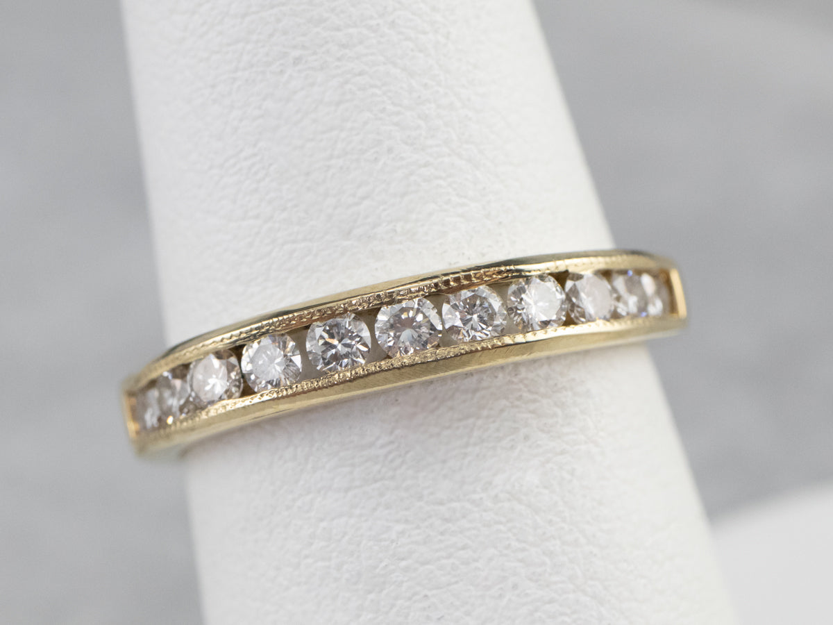 Channel Set Diamond Wedding Band