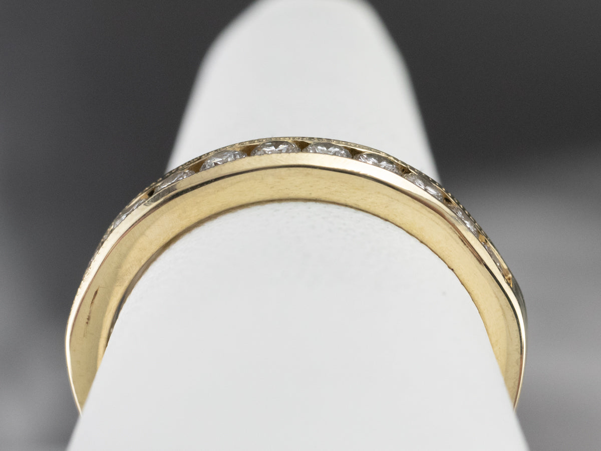 Channel Set Diamond Wedding Band