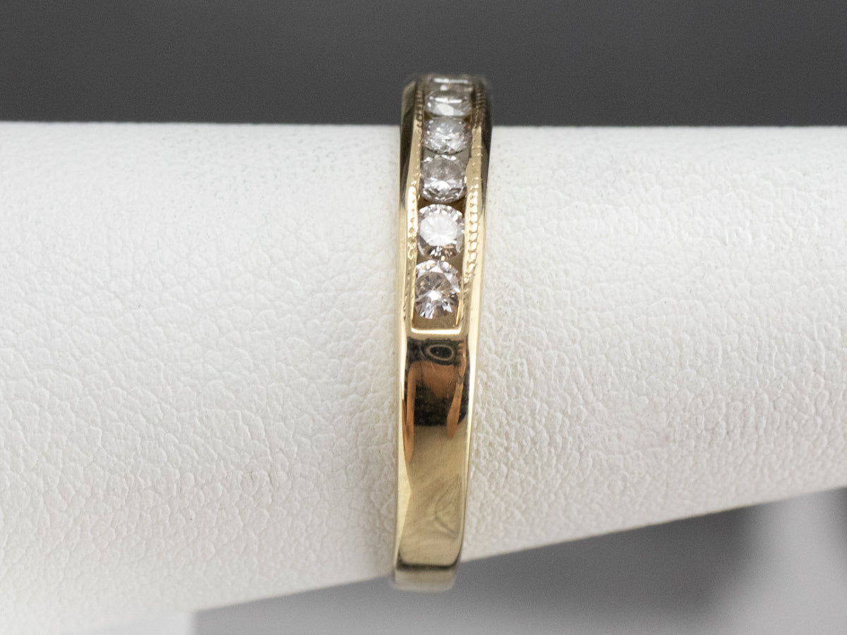 Channel Set Diamond Wedding Band