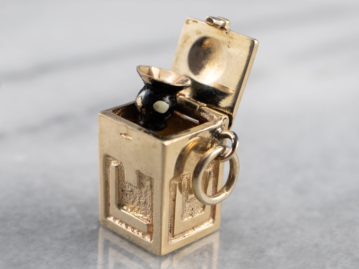 Vintage Enamel Jack in The Box Charm