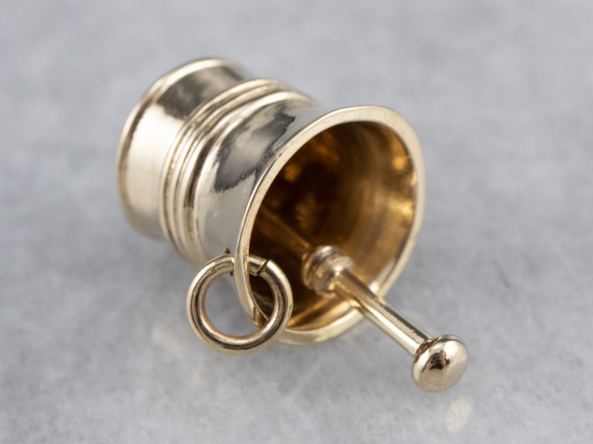 14K Gold Mortar and Pestle Charm
