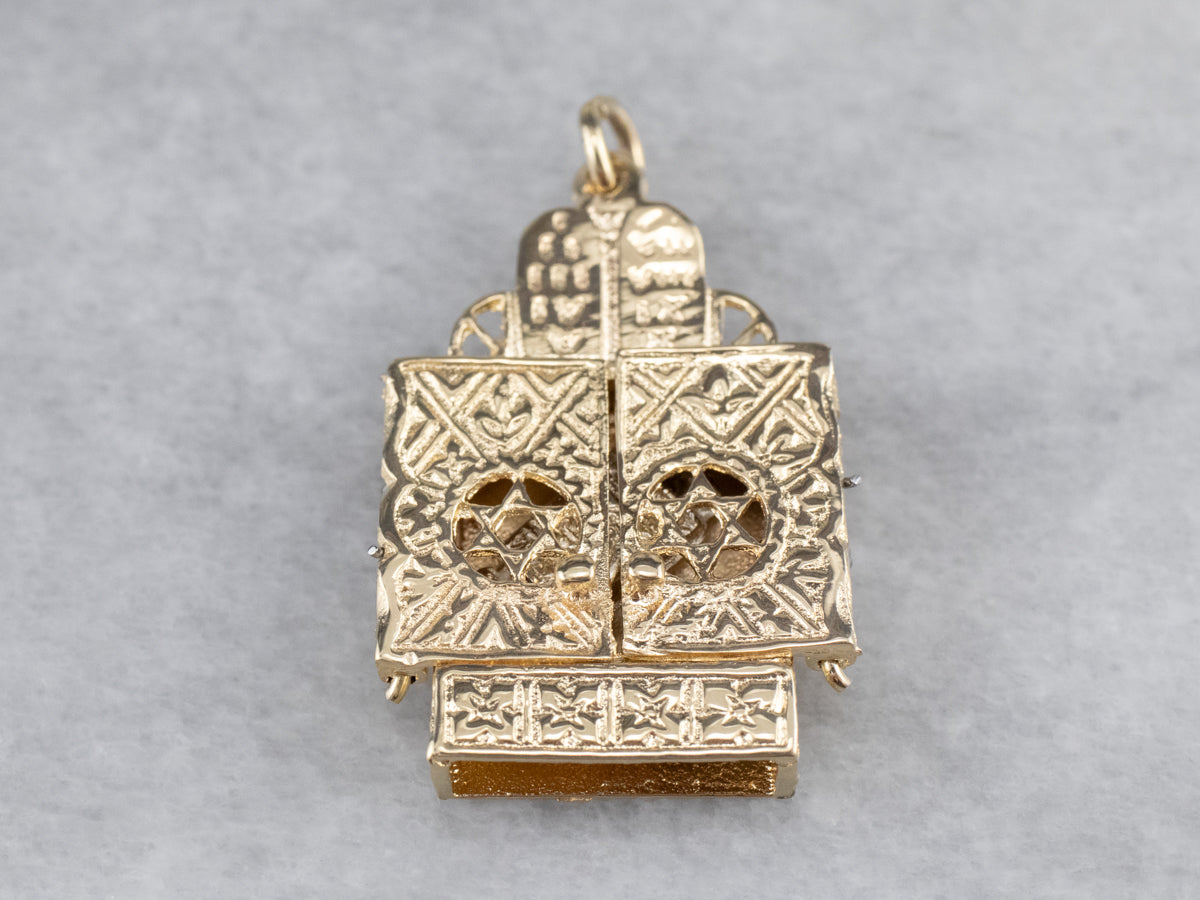 14K Gold Aron Kodesh Pendant