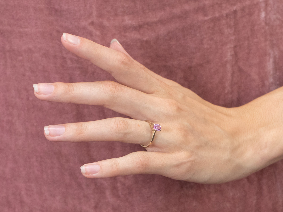 Pink Sapphire Gold Solitaire Engagement Ring
