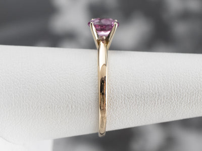 Pink Sapphire Gold Solitaire Engagement Ring