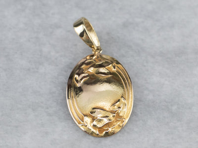 Upcycled Yellow Gold Floral Cufflink Pendant
