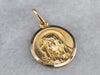 18K Gold Religious Mary Medal Pendant