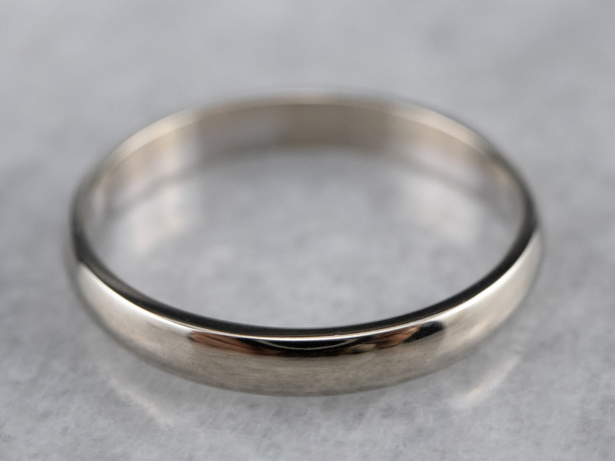 Thin White Gold Band