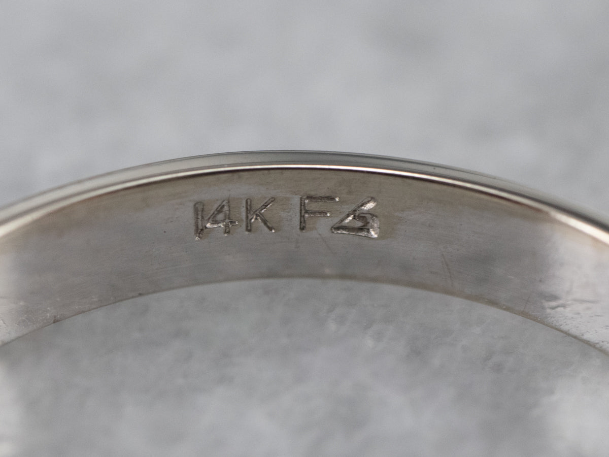 Thin White Gold Band