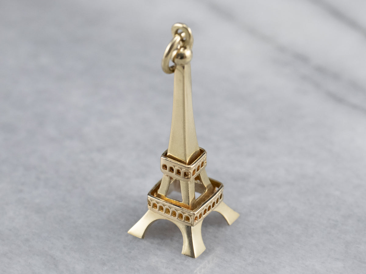 14K Gold Eiffel Tower Pendant