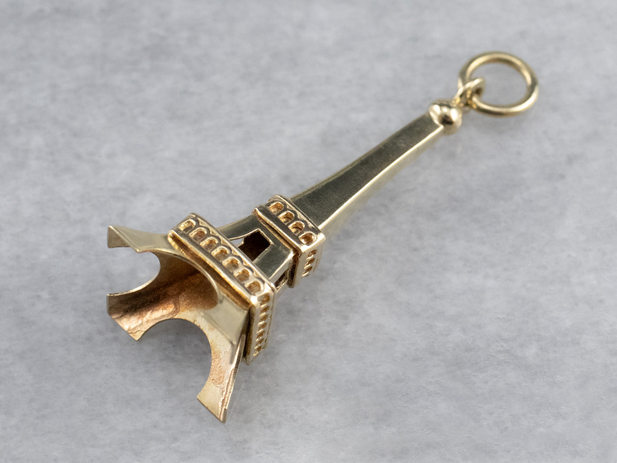 14K Gold Eiffel Tower Pendant