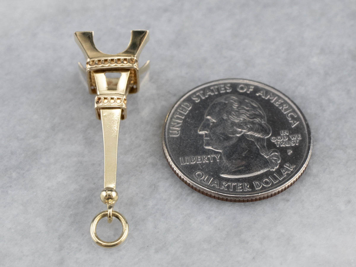 14K Gold Eiffel Tower Pendant