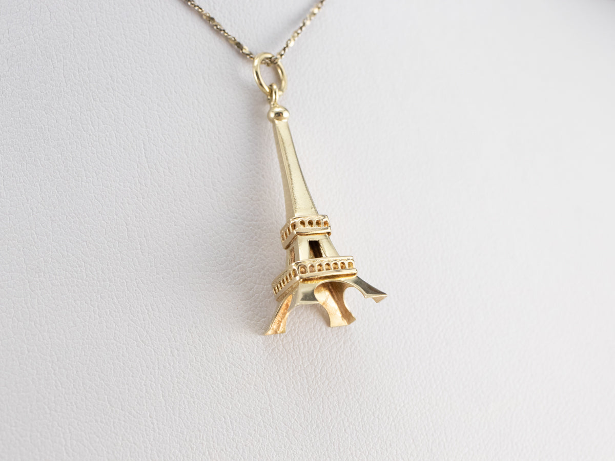 14K Gold Eiffel Tower Pendant