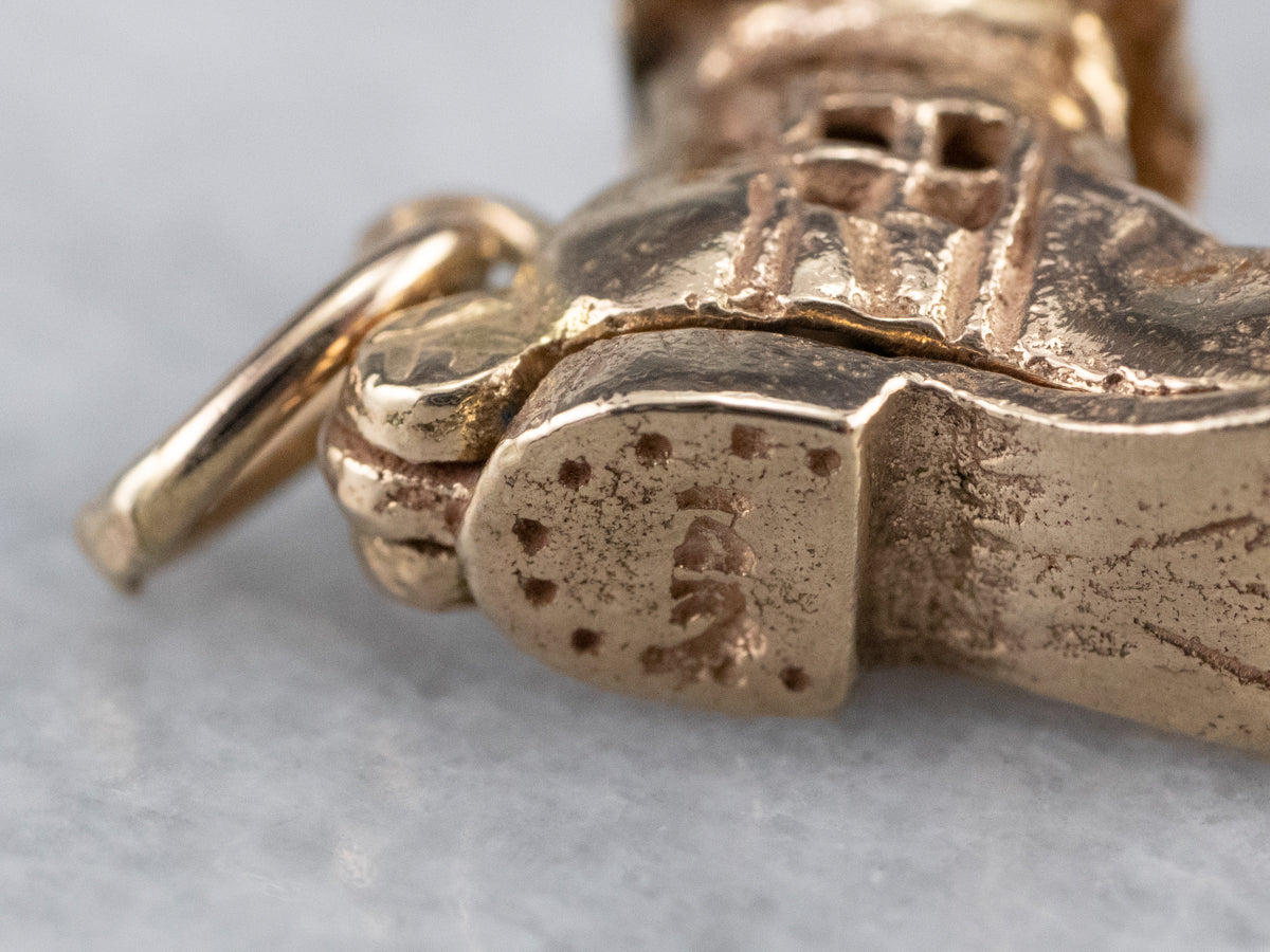 Gold Old Woman in a Shoe Charm