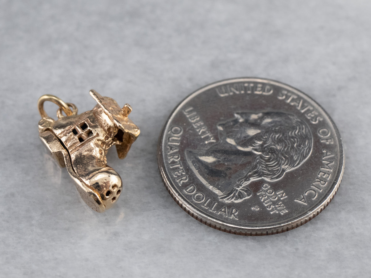 Gold Old Woman in a Shoe Charm