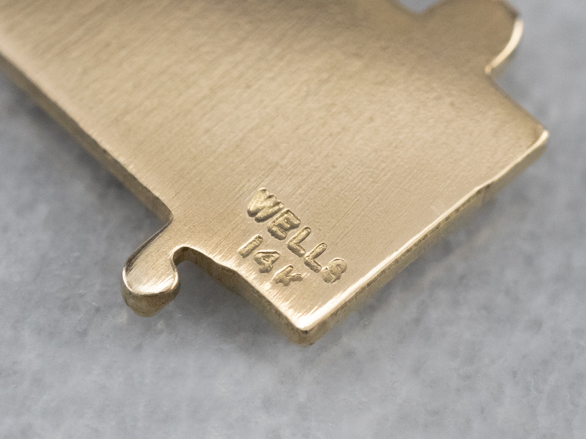 Gold Music Note Charm Pendant