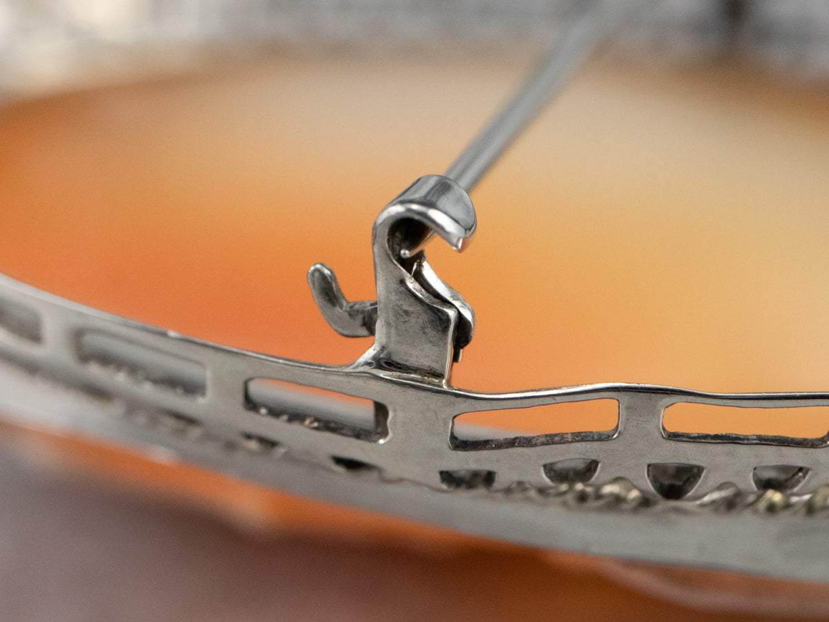 Art Deco Filigree Cameo Brooch