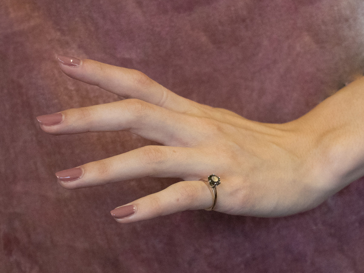 Green Tourmaline Solitaire Ring