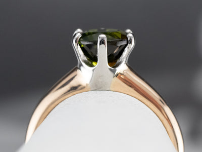 Green Tourmaline Solitaire Ring