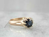 Midnight Blue Sapphire and Rose Gold Engagement Ring