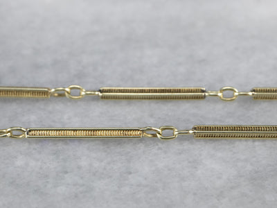 Early Art Deco Green Gold Watch Chain
