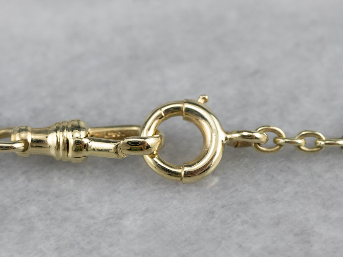 Cadena de reloj de oro verde Art Déco temprano