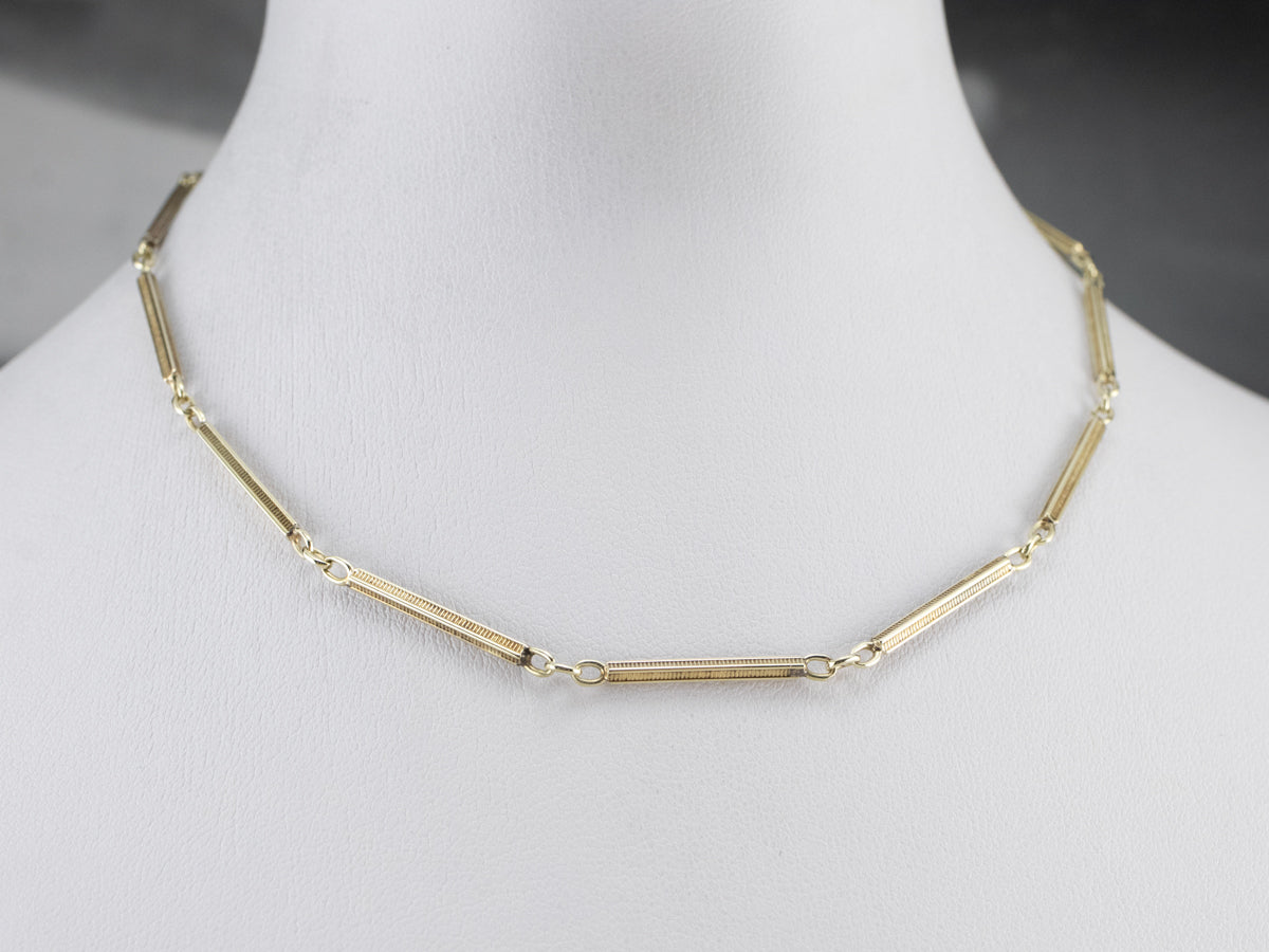 Cadena de reloj de oro verde Art Déco temprano