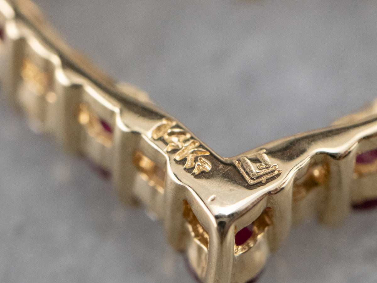 Ruby Diamond Gold Heart Pendant