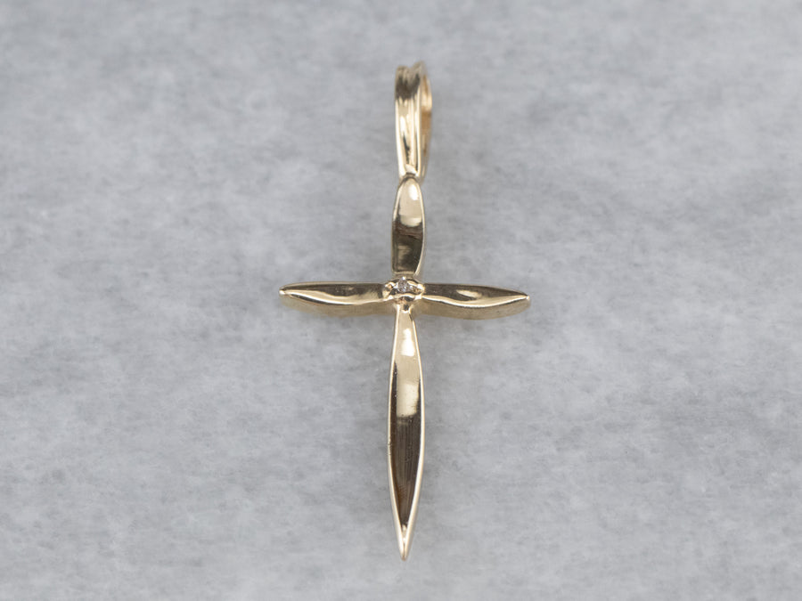 Simple Diamond Cross Pendant