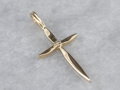 Simple Diamond Cross Pendant