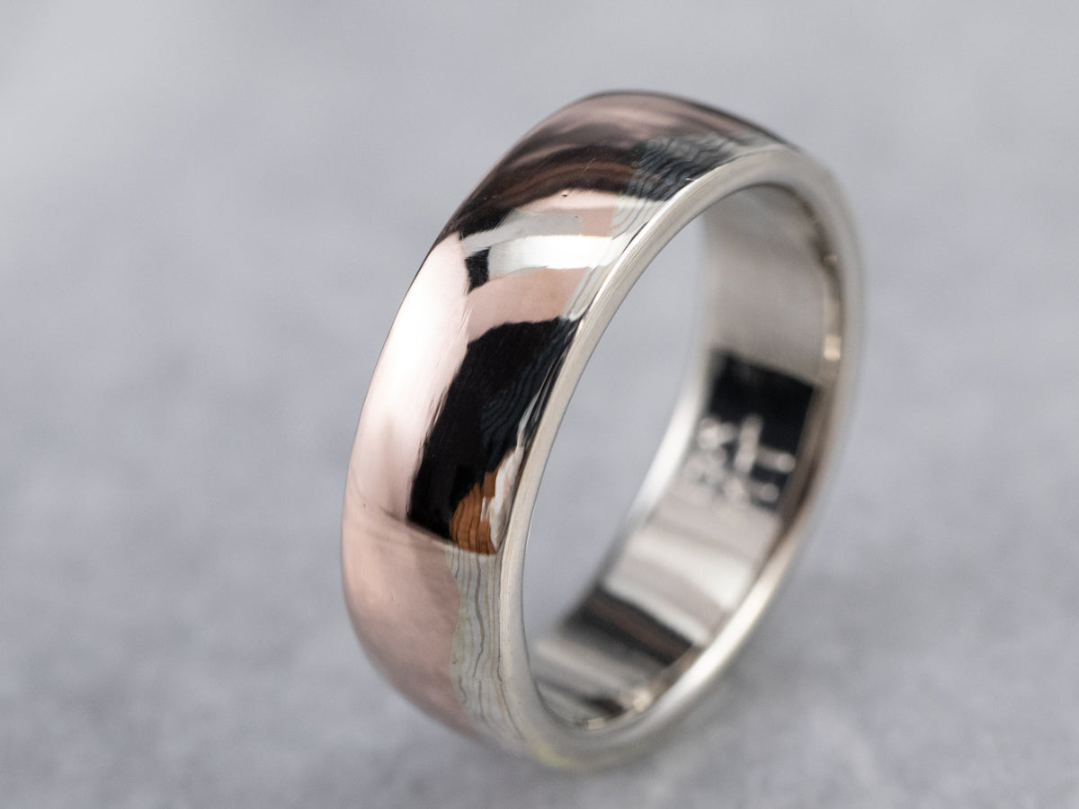 Mokume Gane Multi Color Gold Band
