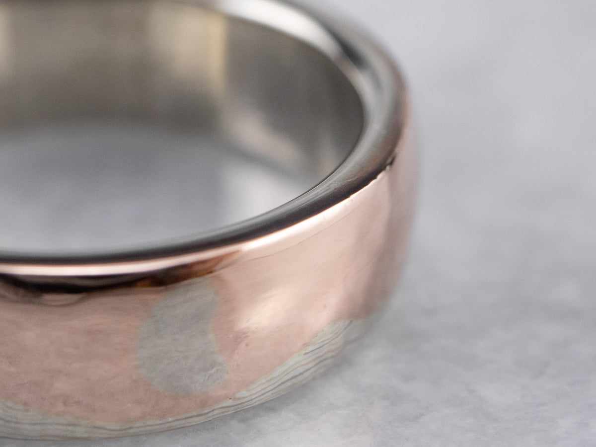 Mokume Gane Multi Color Gold Band