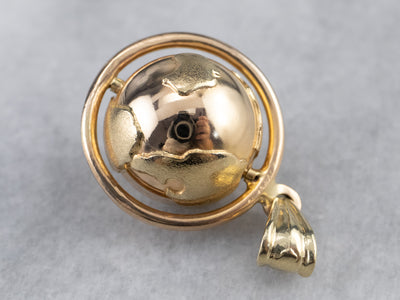 Spinning Globe 14K Gold Pendant