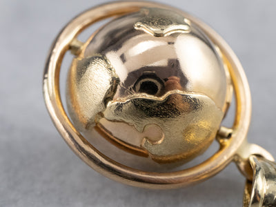 Spinning Globe 14K Gold Pendant