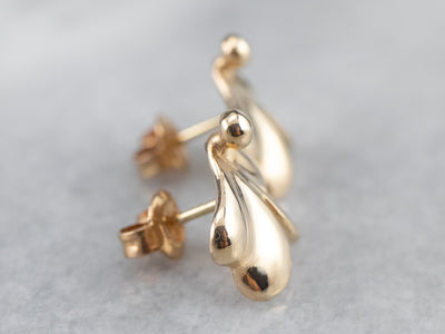 18K Gold Botanical Stud Earrings