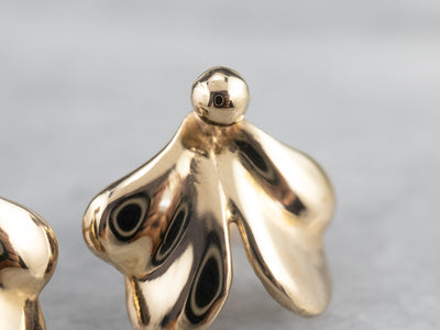 18K Gold Botanical Stud Earrings