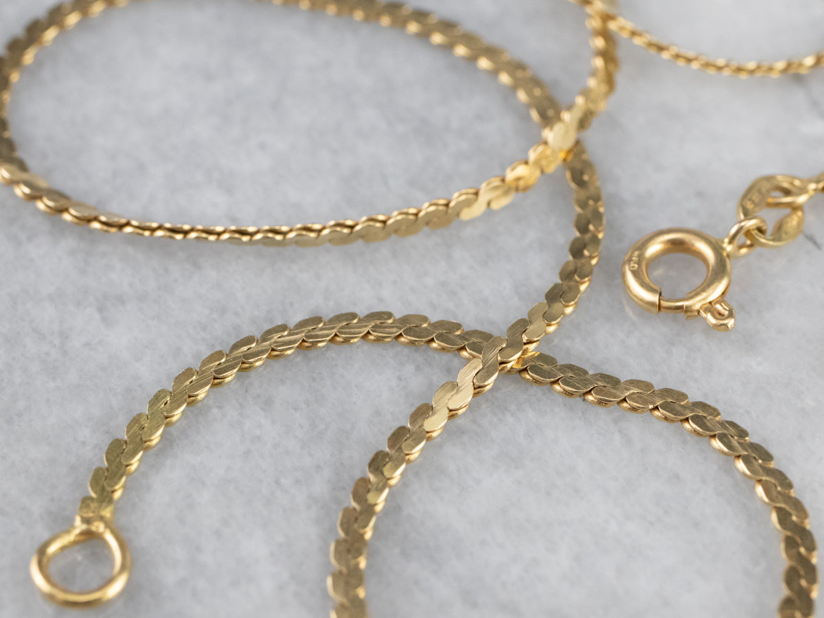 14K Gold Serpentine Chain, Gold Necklace, S Link Chain, Pendant Chain,  Layering Necklace, 16 Inch Chain 4A6807QT - Etsy