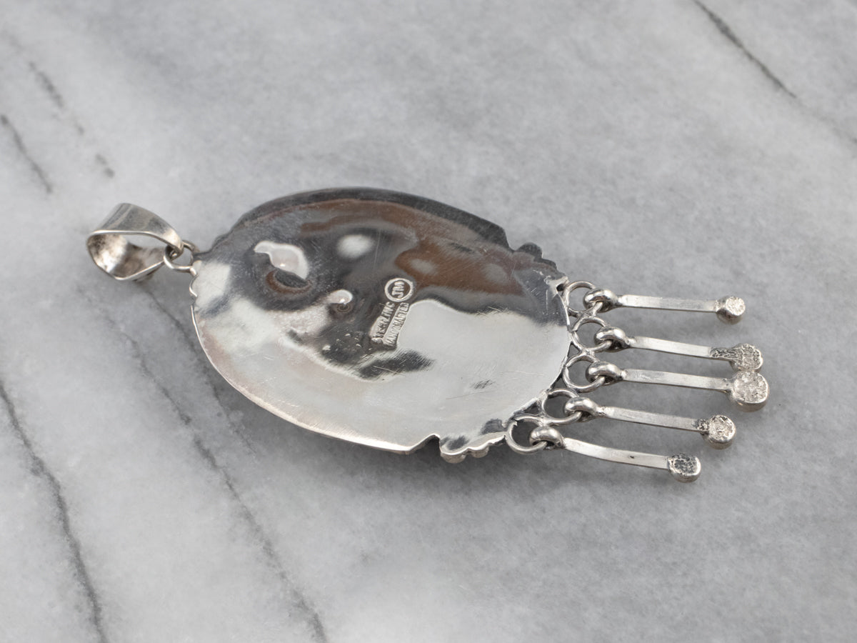 Sterling Silver Red Jasper Statement Pendant