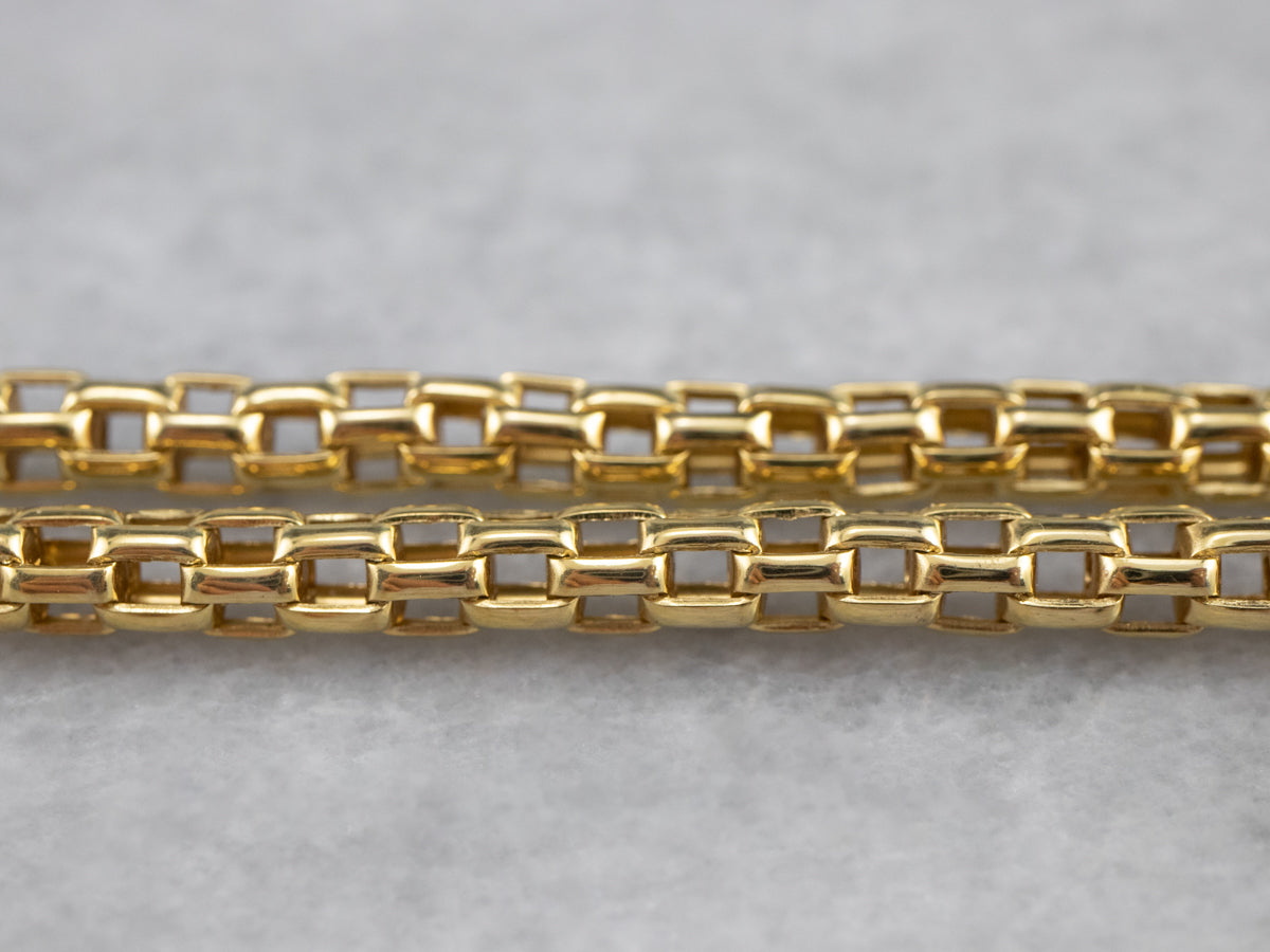 Collar de cadena de malla con azulejos de oro de 18 quilates