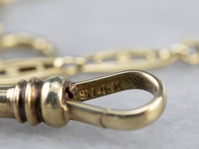 Antique Bar Link Green Gold Watch Chain